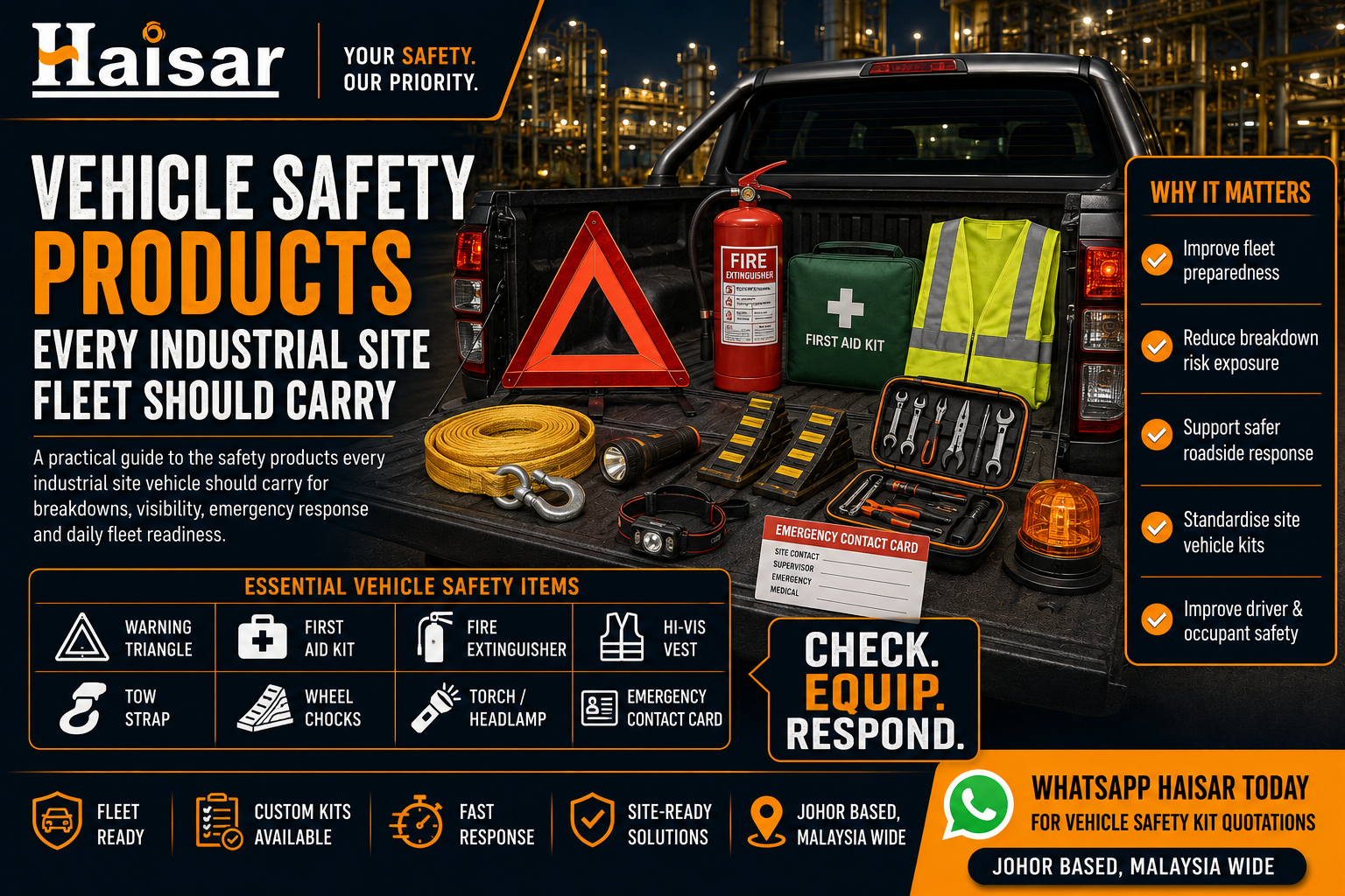Vehicle Safety Products for Industrial Site Fleets in Johor 