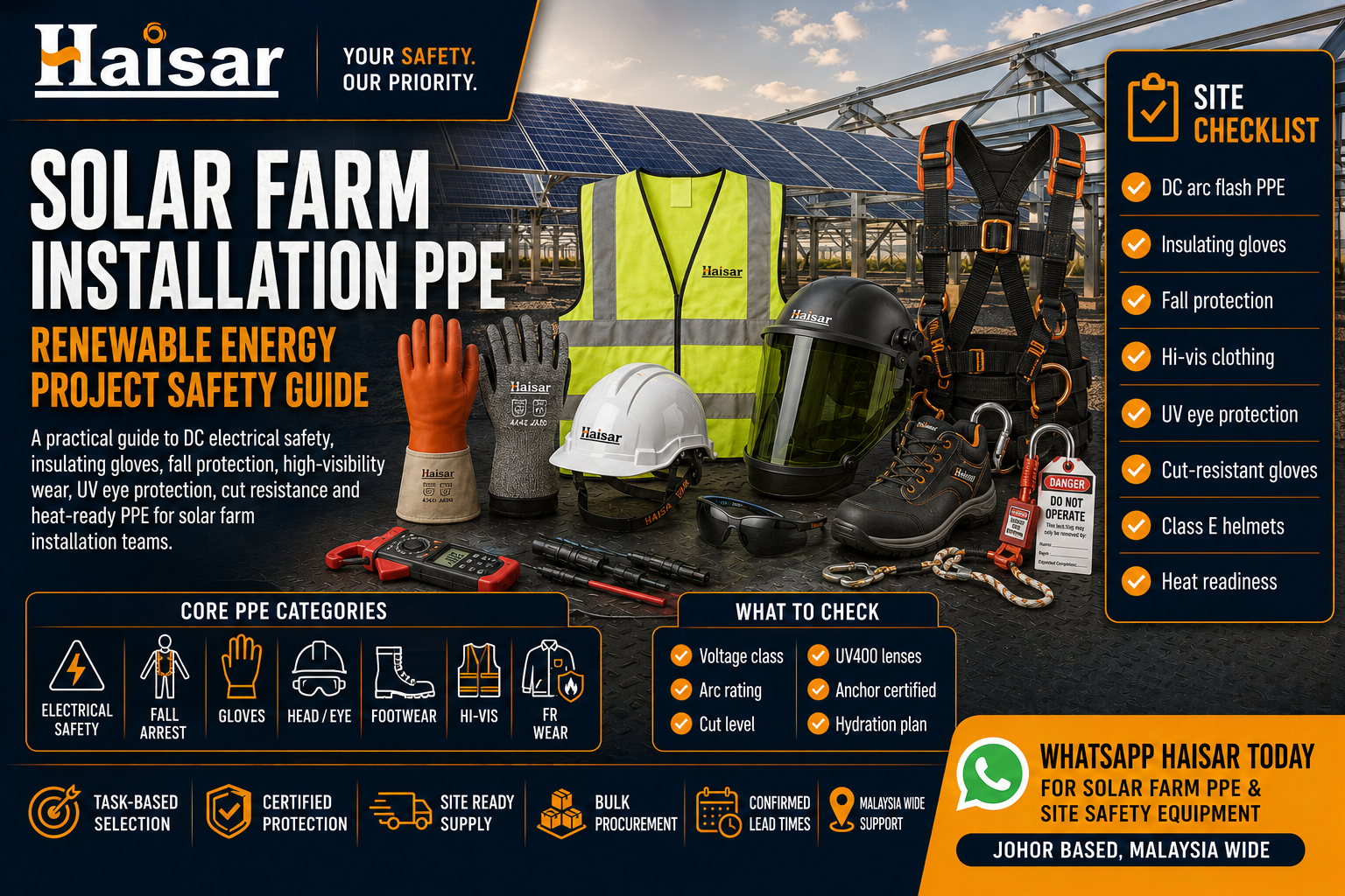 Renewable Energy Project Safety: PPE for Solar Farm Installation Teams