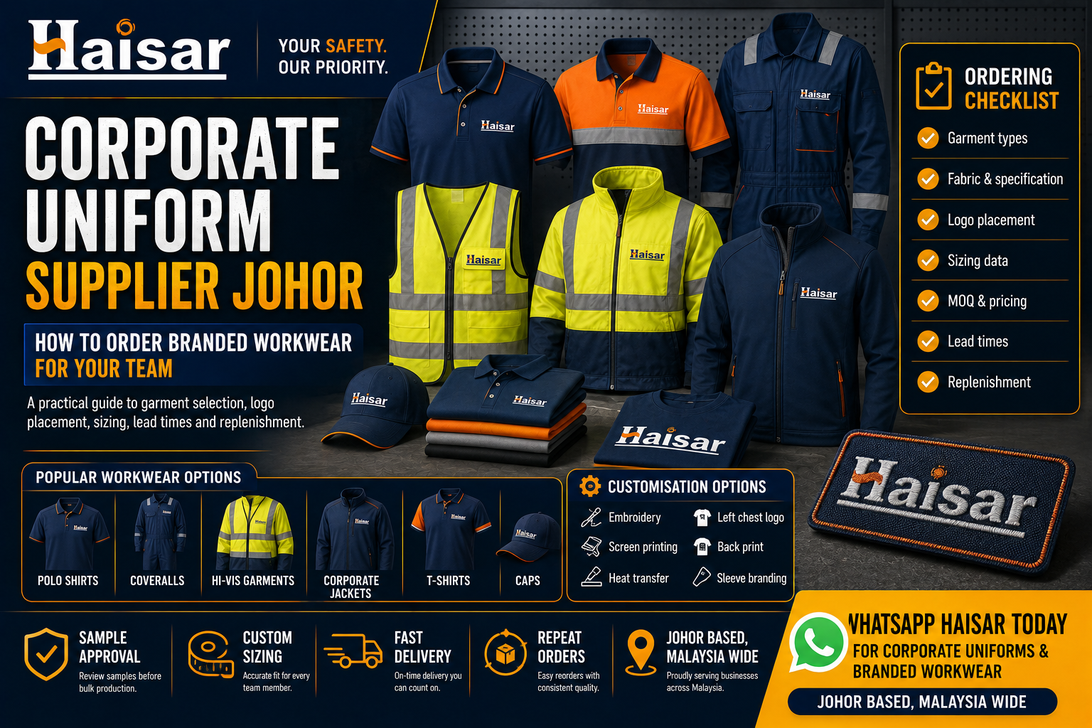 Corporate Uniform Supplier Johor: How to Order Branded Workwear for Your Team