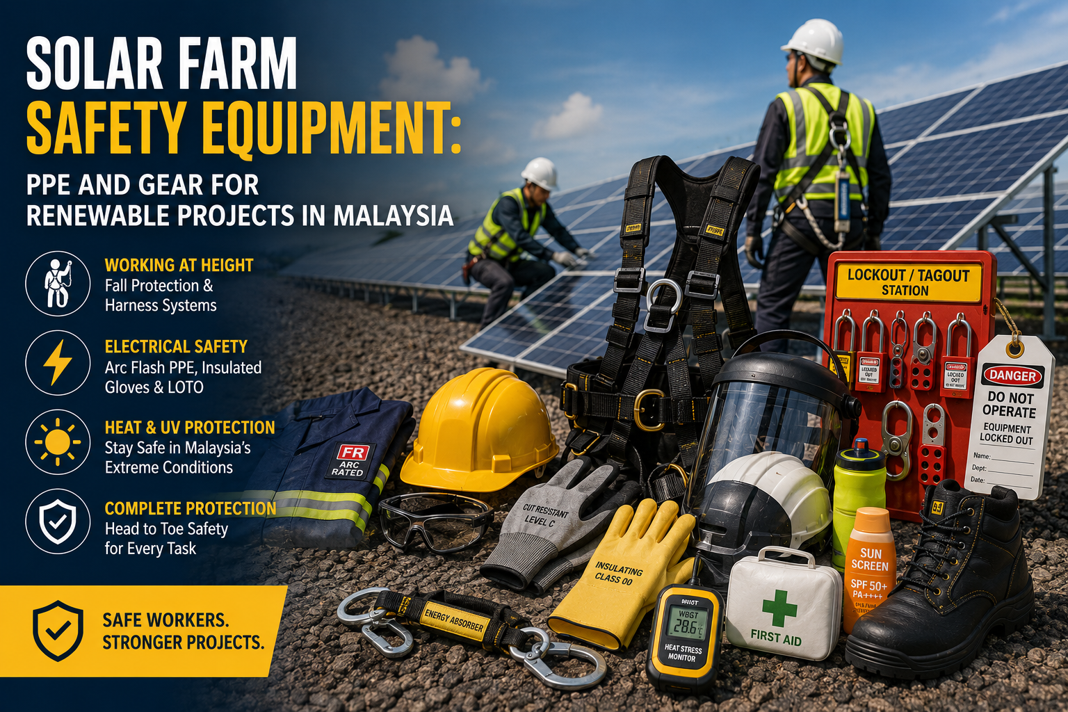 Solar Farm Safety Equipment: PPE and Gear for Renewable Projects in Malaysia