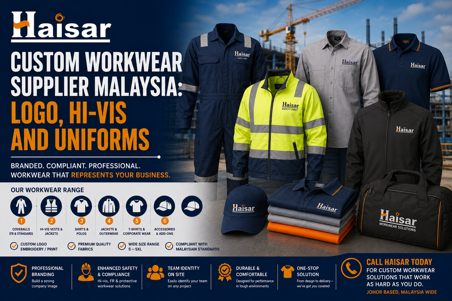 Custom Workwear Supplier Malaysia: Logo, Hi-Vis and Uniforms
