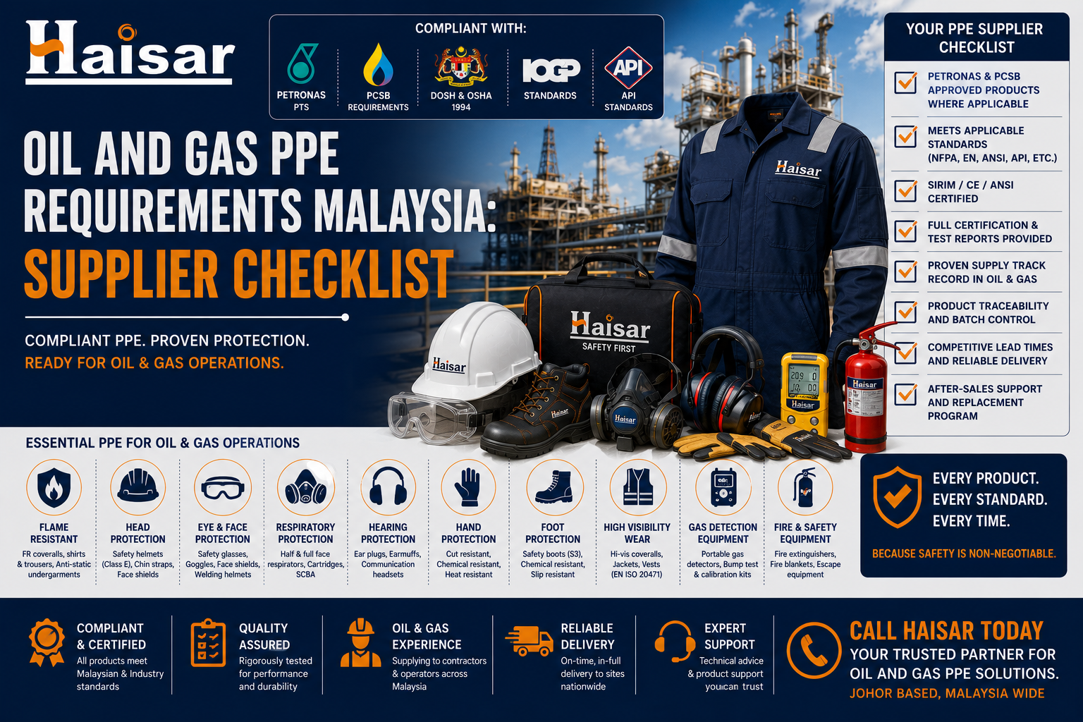 Oil and Gas PPE Requirements Malaysia: Supplier Checklist