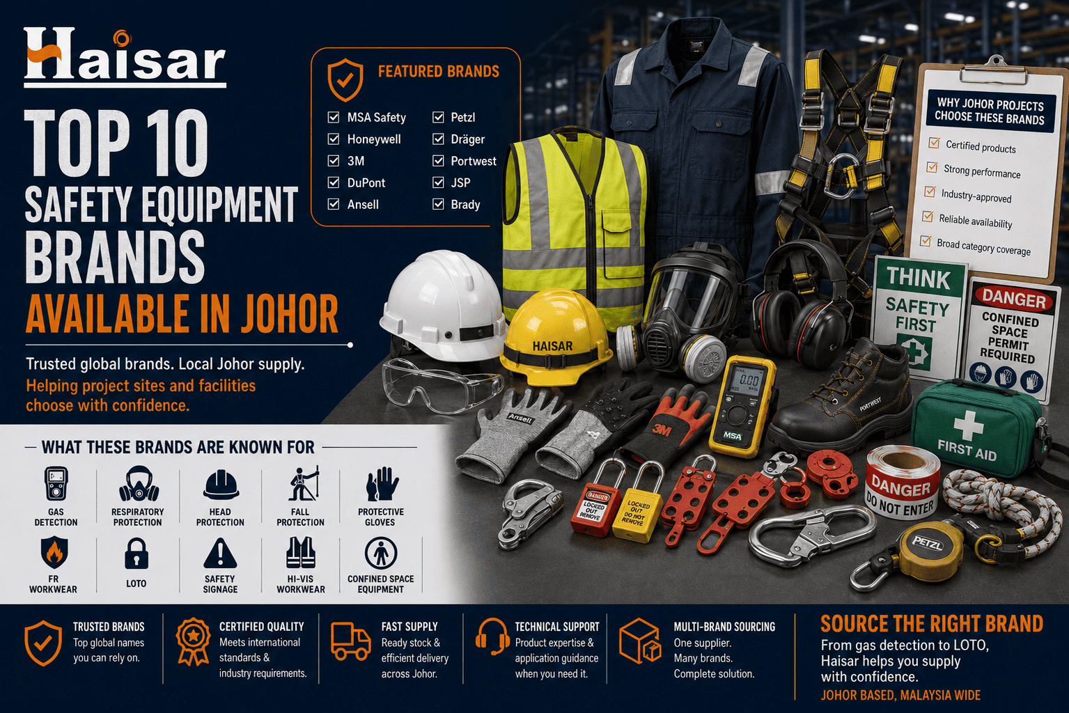 Top 10 Safety Equipment Brands Available in Johor