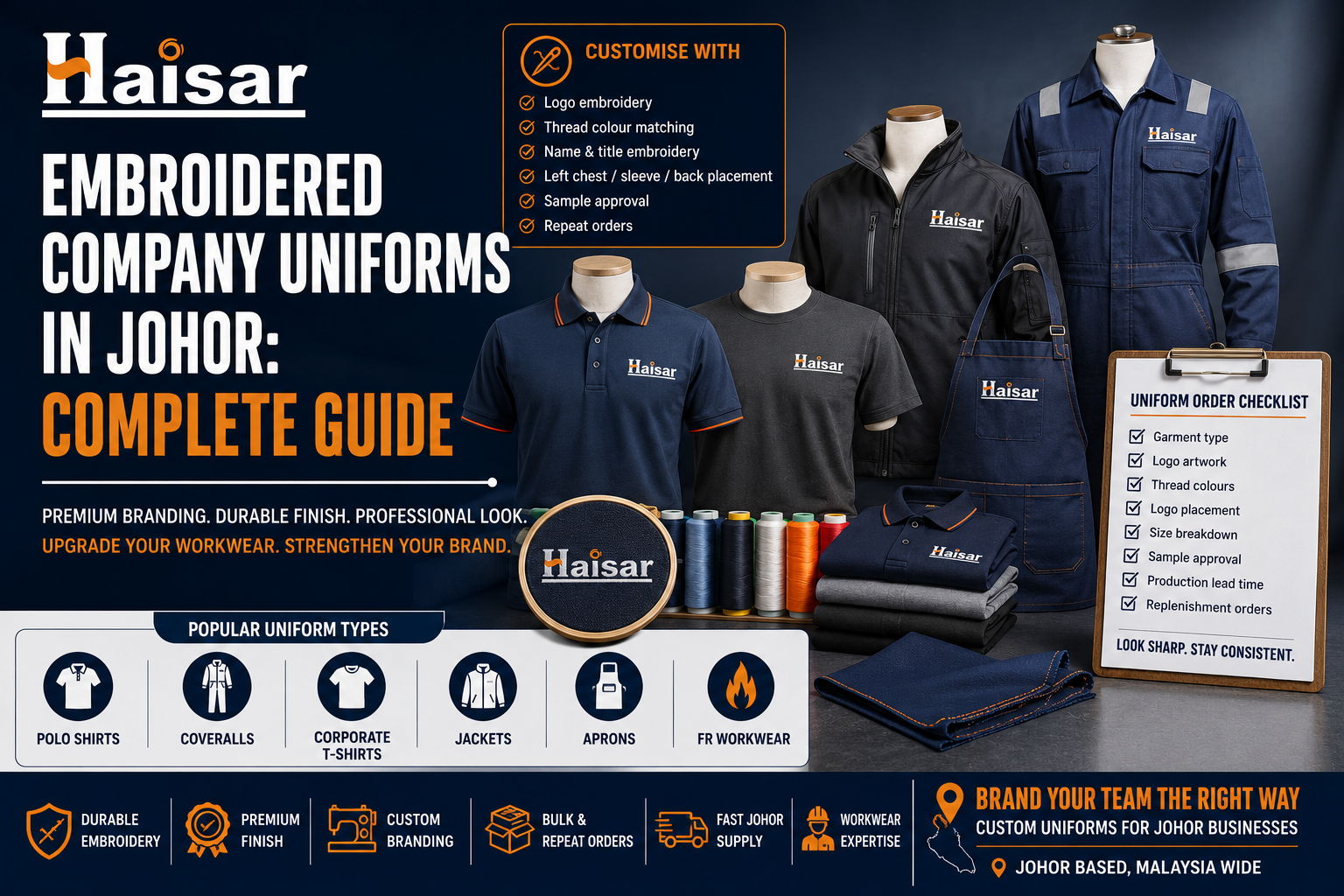 Embroidered Company Uniforms in Johor: Complete Guide