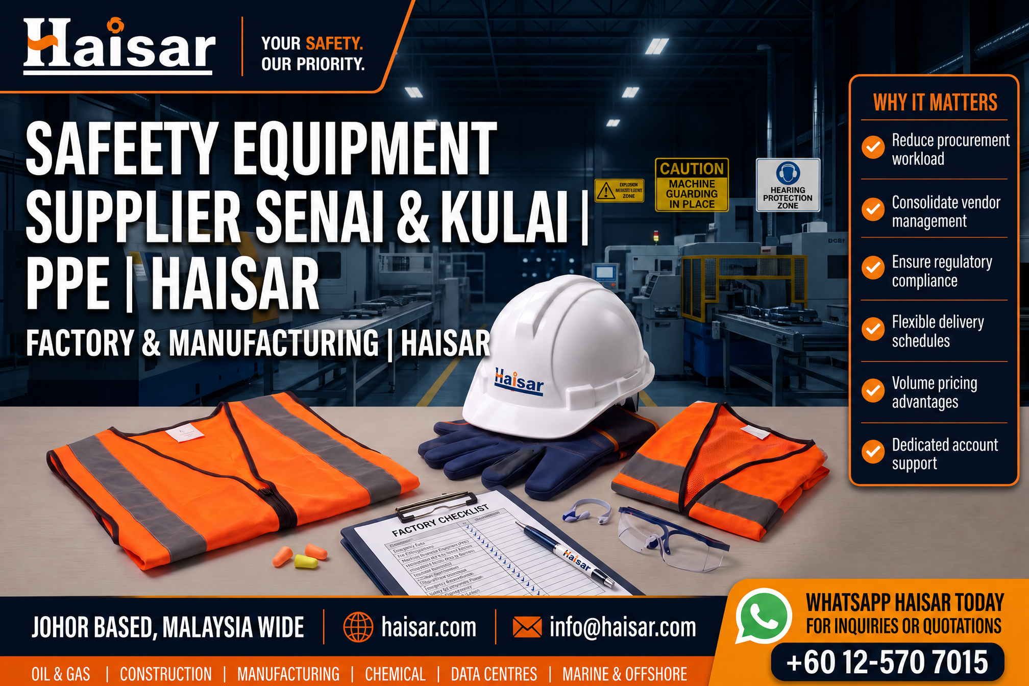 Safety Equipment Supplier Senai & Kulai | PPE | Haisar