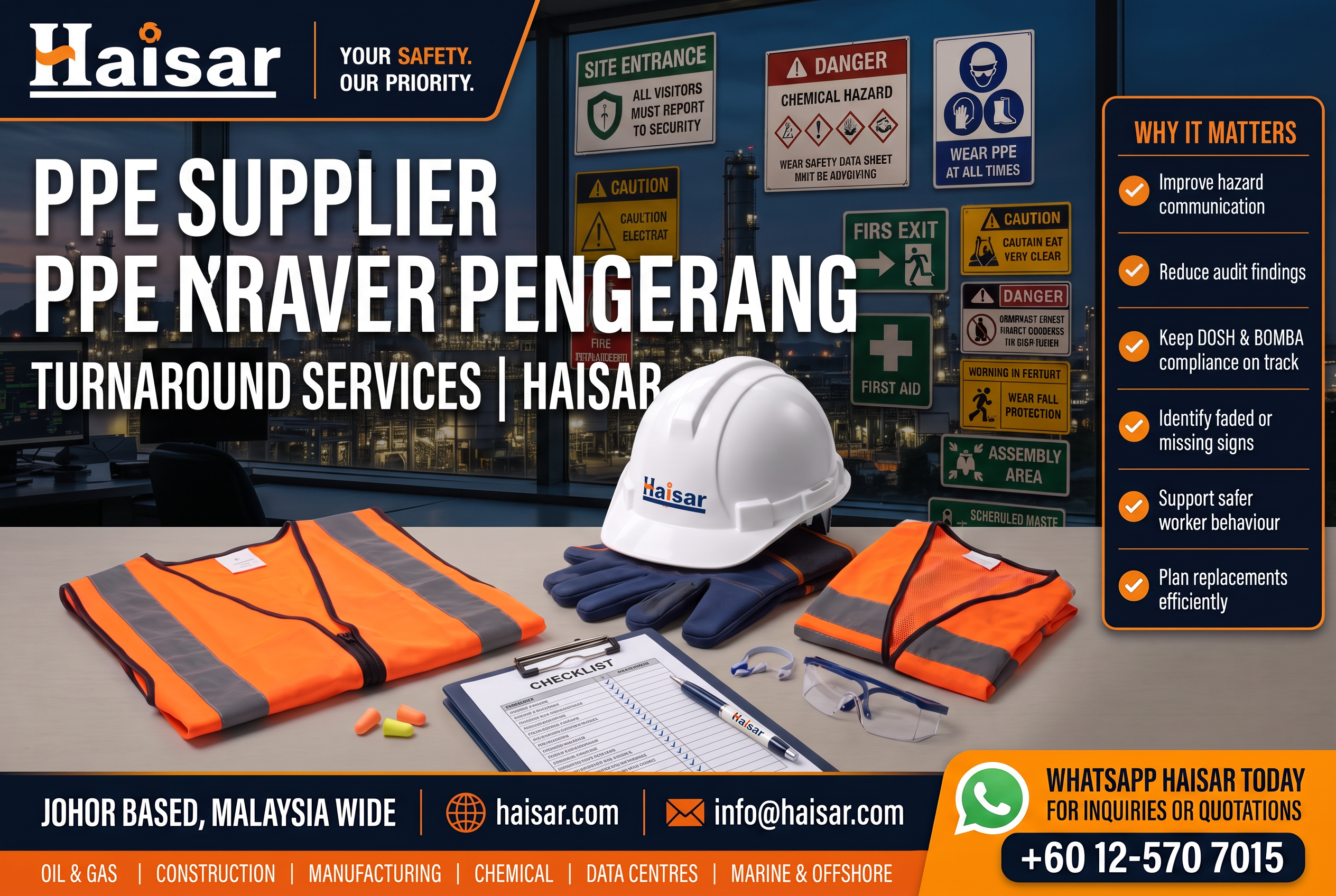PPE Supplier Pengerang | RAPID & PIC Contractors | Haisar